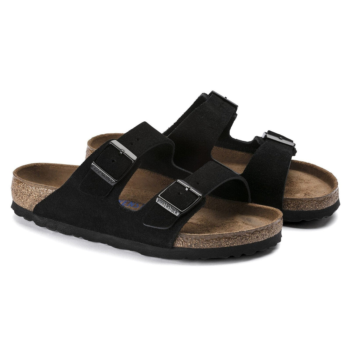 Birkenstock Arizona Soft Footbed negro, vista del par oficial