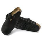 Birkenstock Boston Soft Footbed negro, detalle de suela exterior oficial