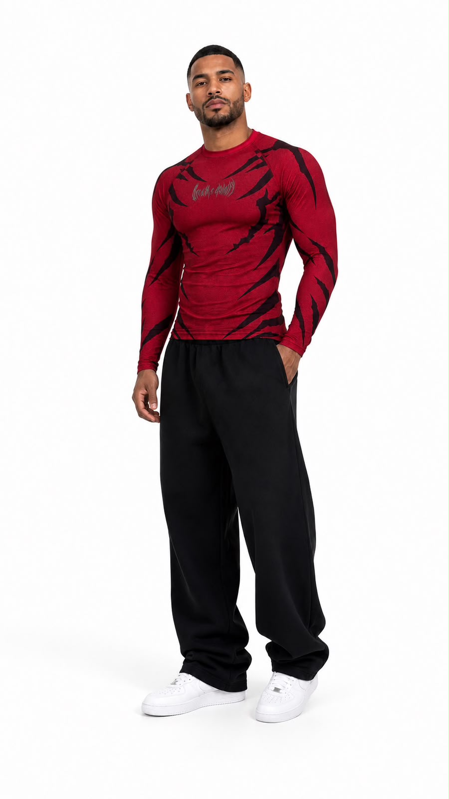 BreatheDivinity Void Tech Berserker Red - modelo tres cuartos