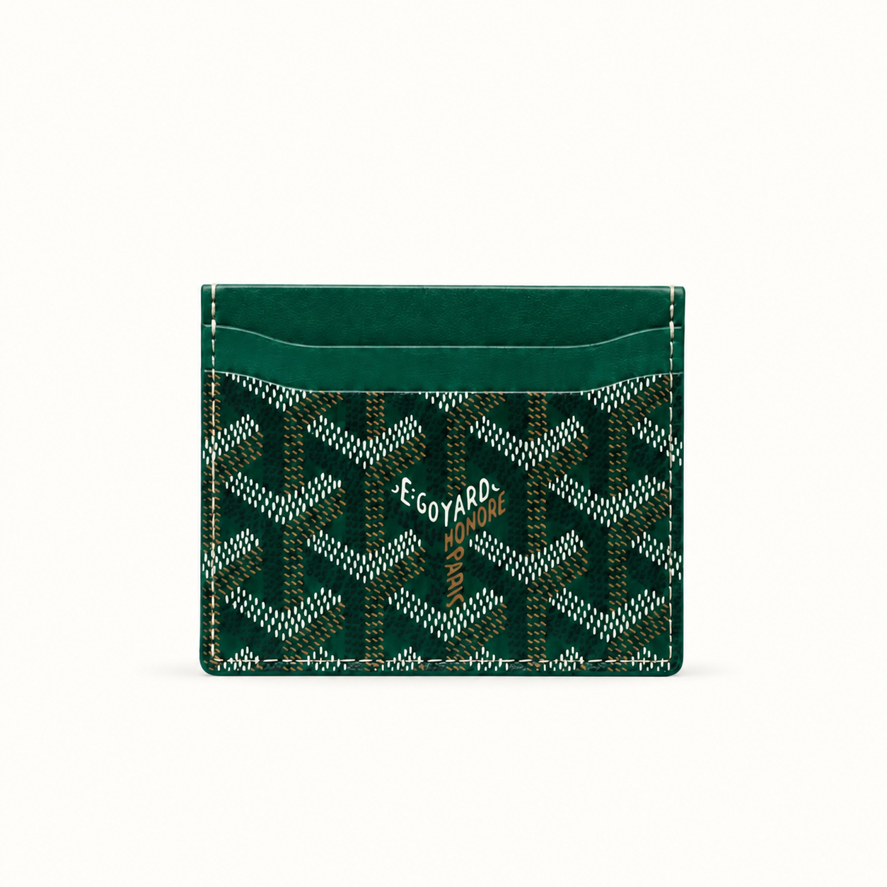 Tarjetero Goyard verde centrado