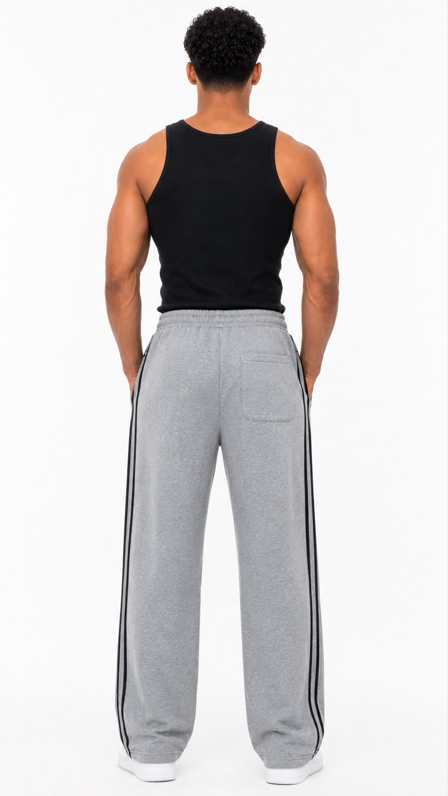 YoungLA 249 Flagship Track Pants Grey - modelo de espalda